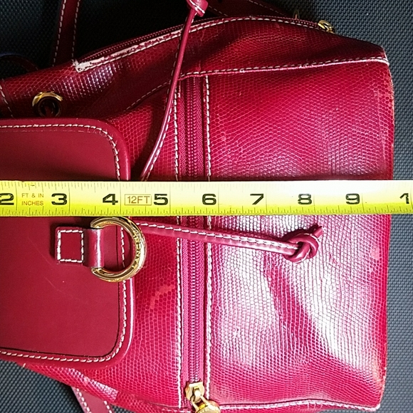 LANCEL PARIS Made in FRANCE Red Leather Backpack Vintage Distressed Zipper - Picture 6 of 16